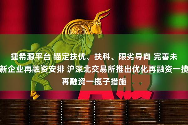 捷希源平台 锚定扶优、扶科、限劣导向 完善未盈利创新企业再融资安排 沪深北交易所推出优化再融资一揽子措施